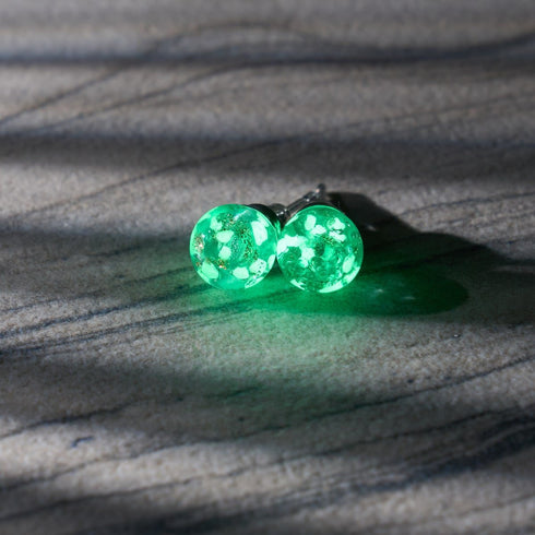 Arctic Blue | .925 Sterling Silver | Mini Firefly Glass Stud Earrings